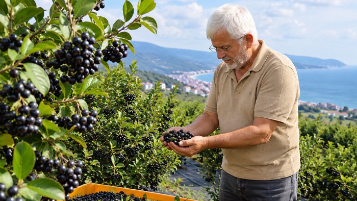 Fındığı söktü, aronya dikti!