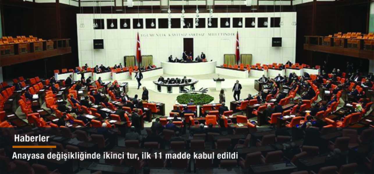 Anayasa değişikliğinde ikinci tur, ilk 11 madde kabul edildi