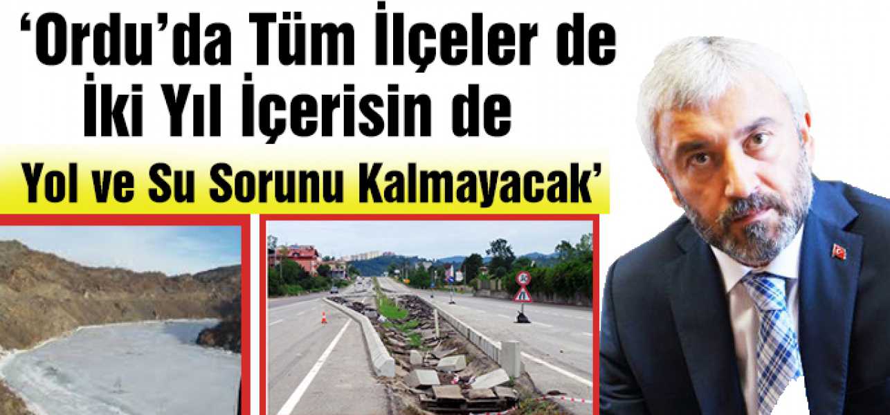 Başkan Yılmaz;''Ordu'da  tüm ilçeler de iki yıl içerisinde yol ve su sorunu kalmayacak 